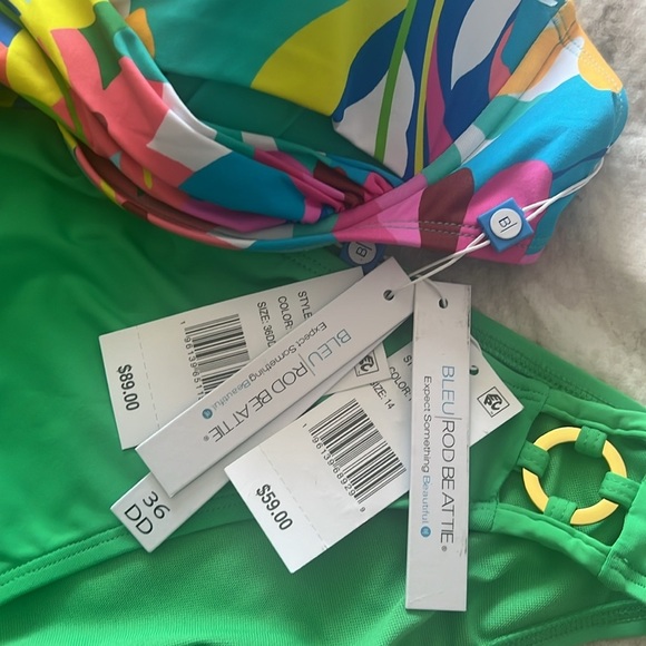 Bleu Rod Beattie Away We Go Bikini Top Size 36DD & Hipster Bikini Bottom Size 14 - Picture 11 of 12